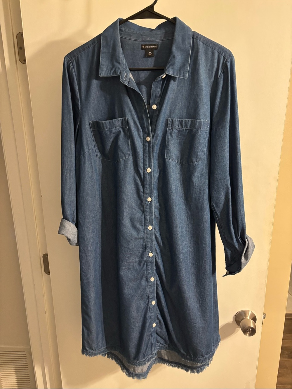 new directions Blue Denim Long-Sleeve Shirt Dress
